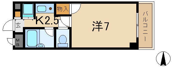ワンルーム間取り