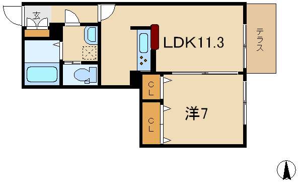 ワンルーム間取り